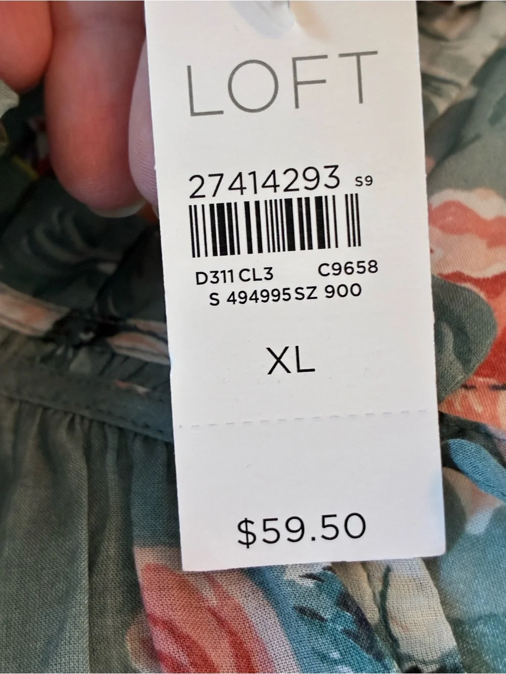 Loft NWT Floral Tie-Neck Long Sleeve Top